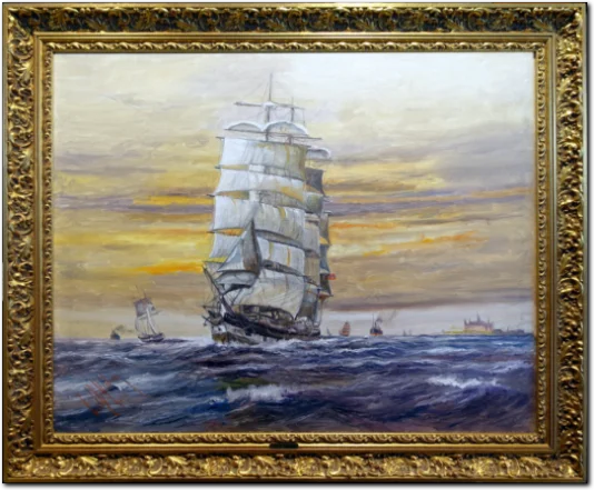 Marinemaleri av norsk fullrigger Patriarch